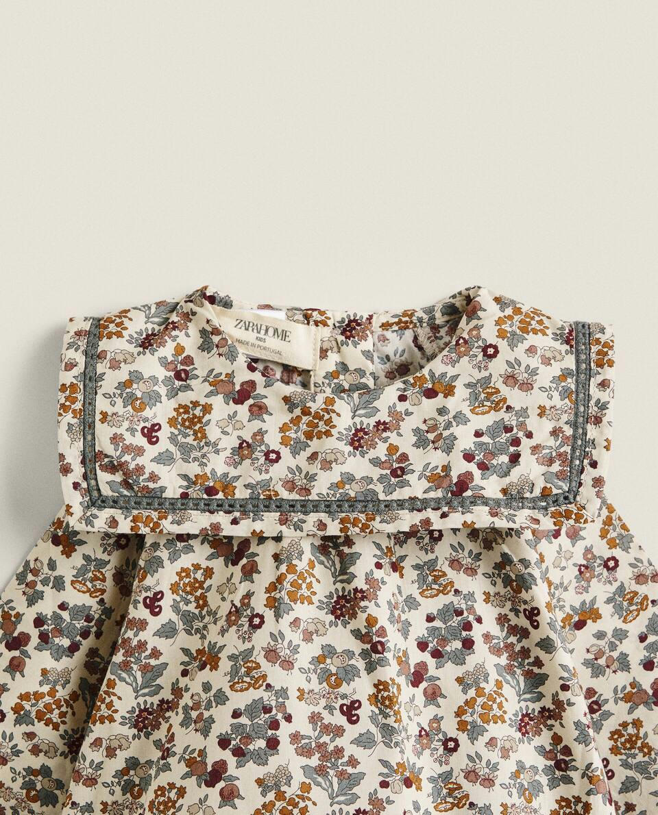 FLORAL PRINT FABRIC CHILDREN'S BODYSUIT