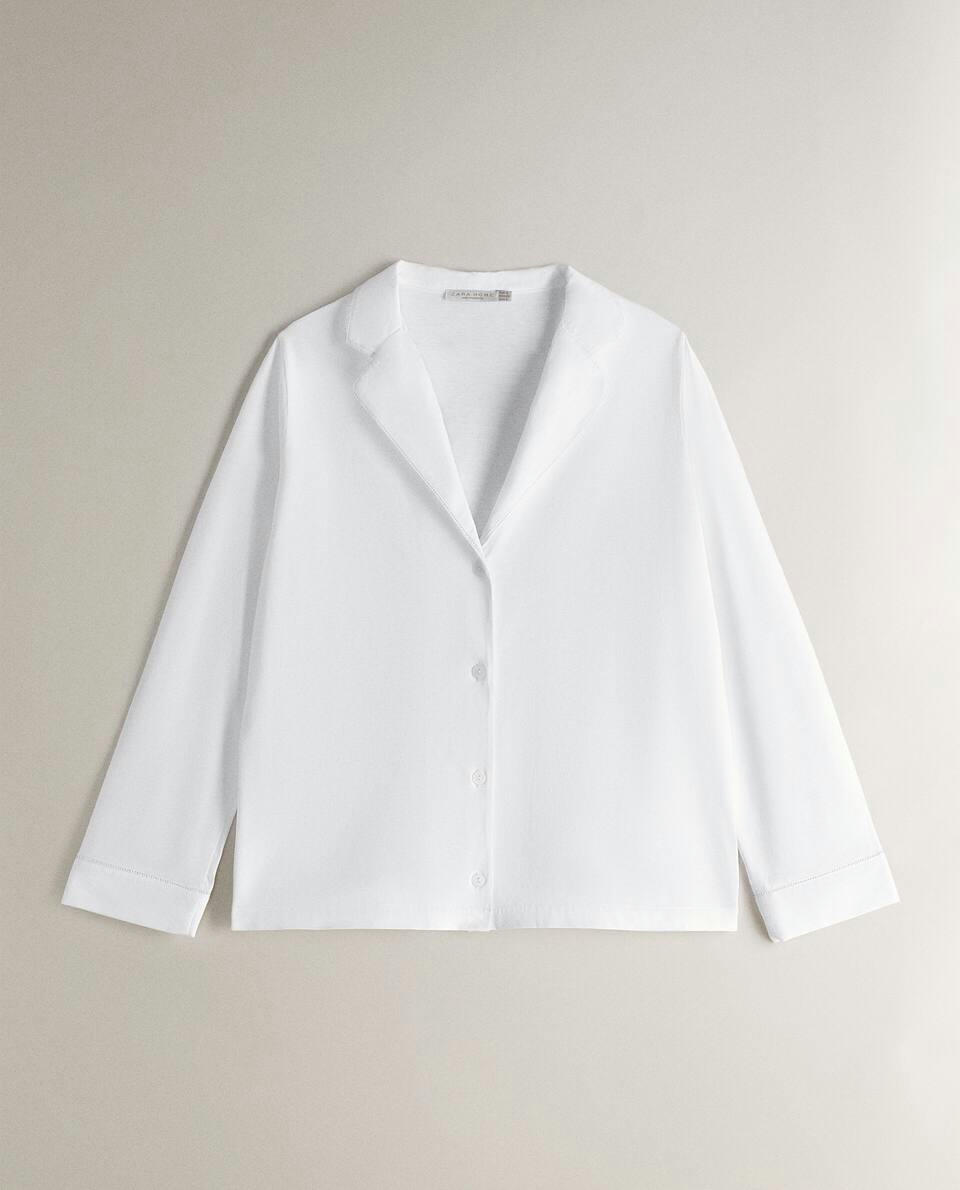 COTTON SHIRT WITH LACE TRIM