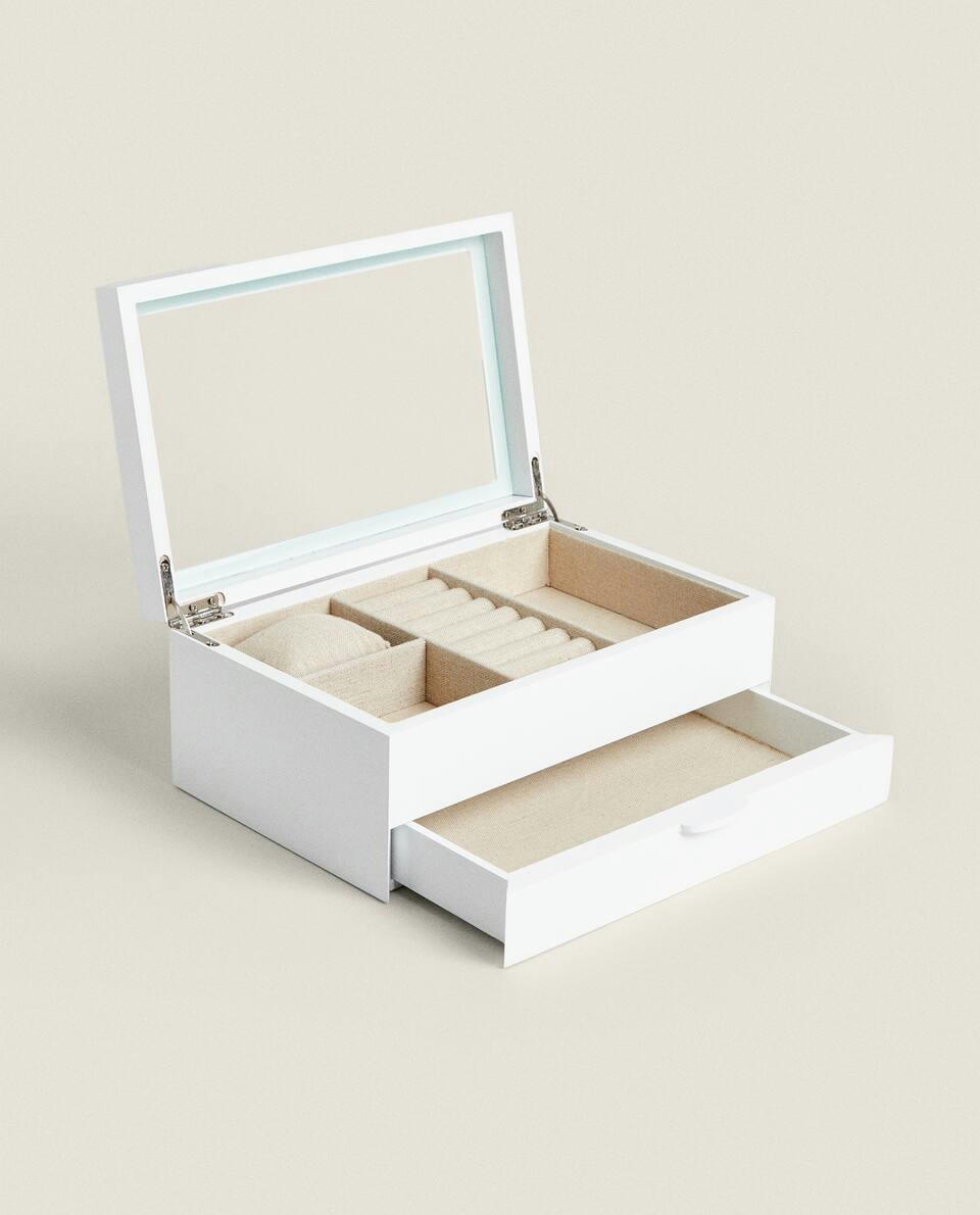 LACQUERED JEWELLERY BOX WITH DRAWER