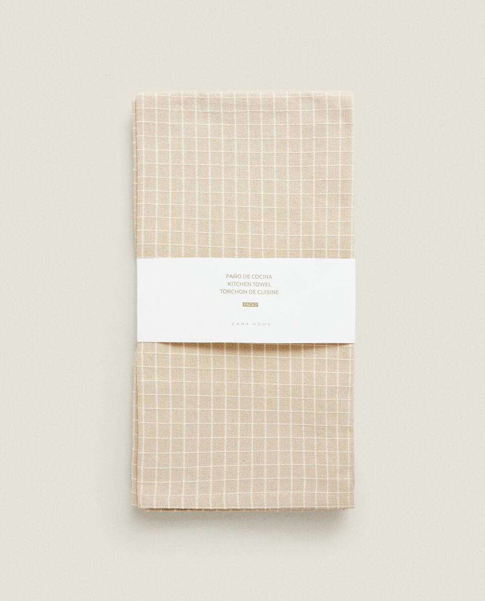 CHECK TEA TOWEL (PACK OF 2)