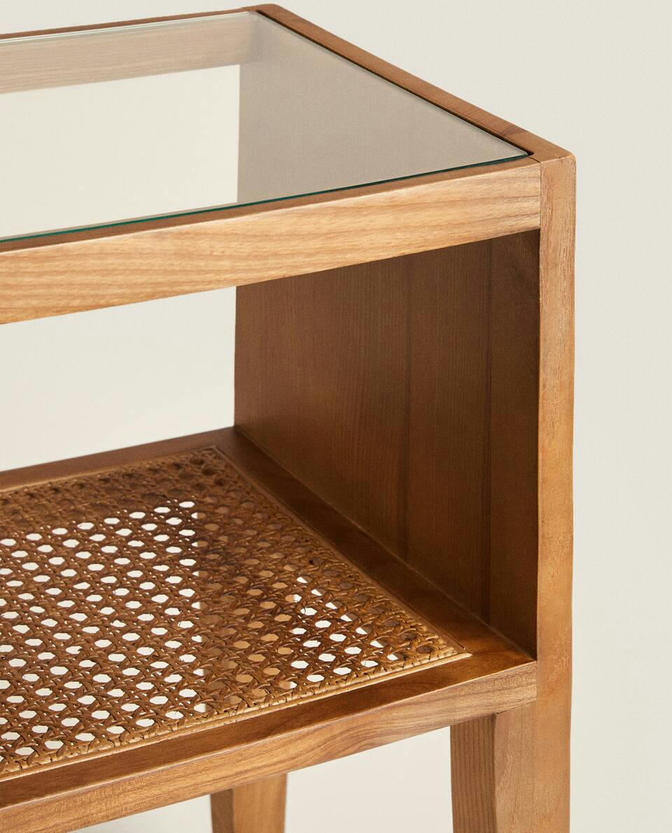 WOODEN BEDSIDE TABLE