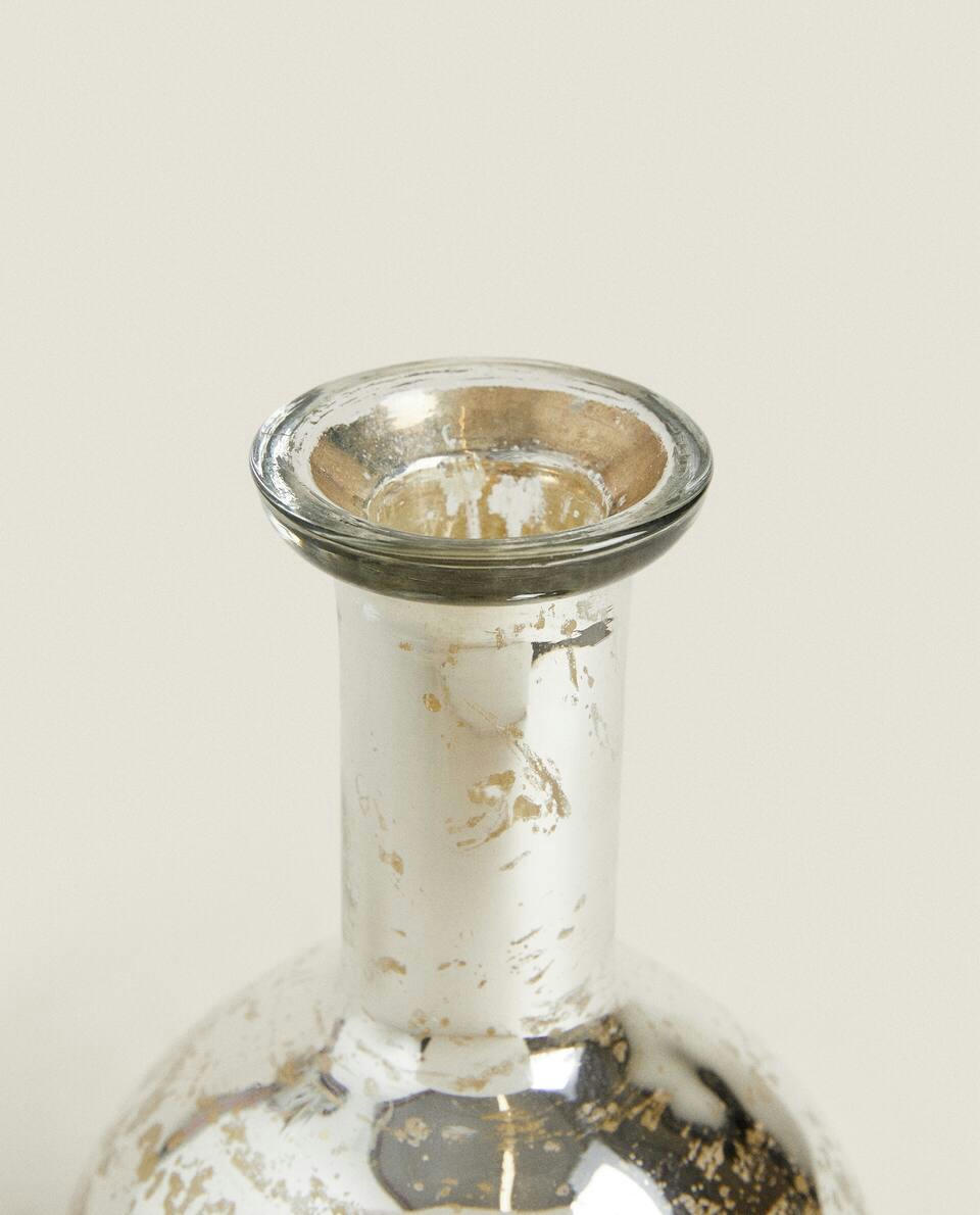 CHRISTMAS MERCURISED GLASS VASE