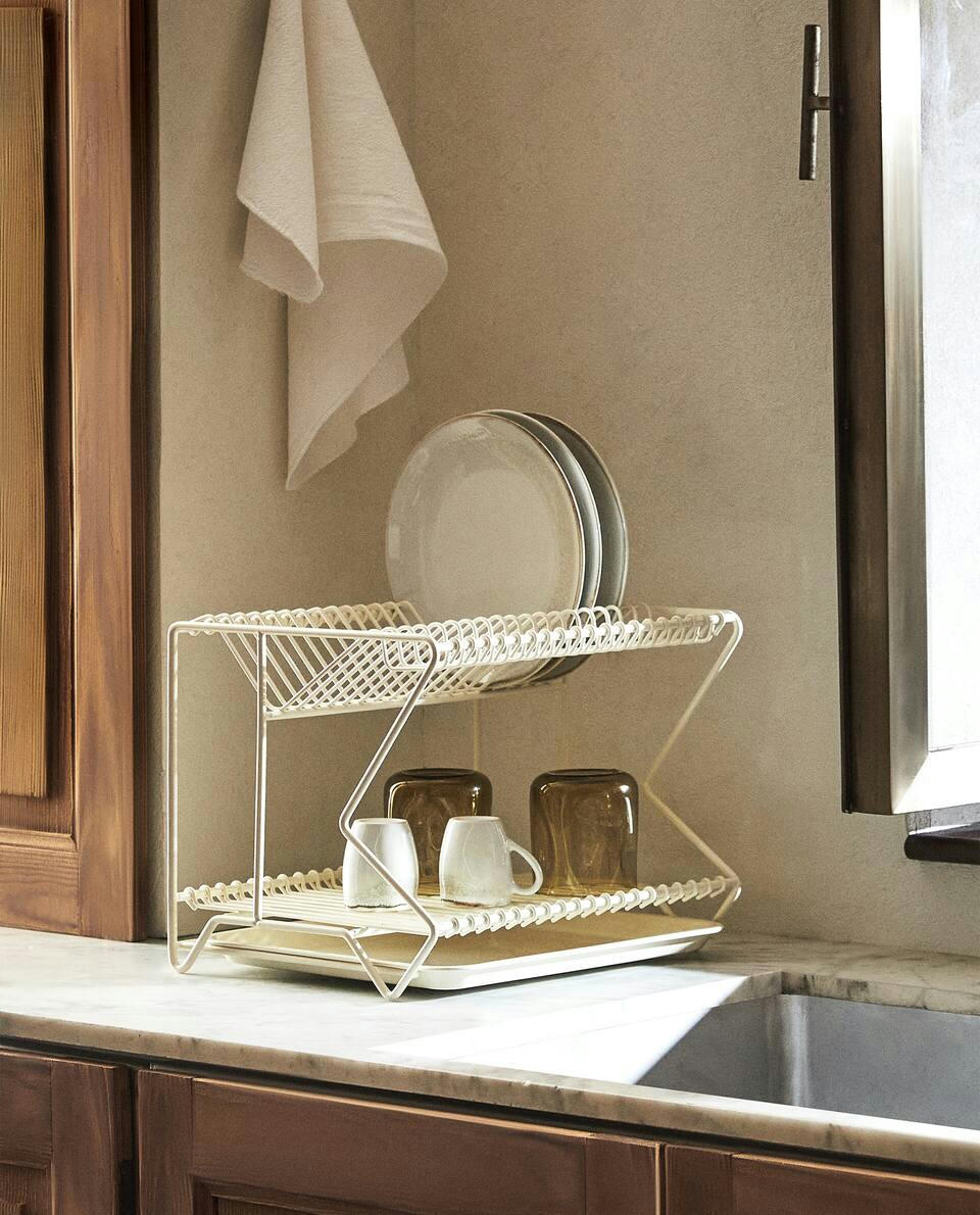 METAL DISH RACK WITH TRAY