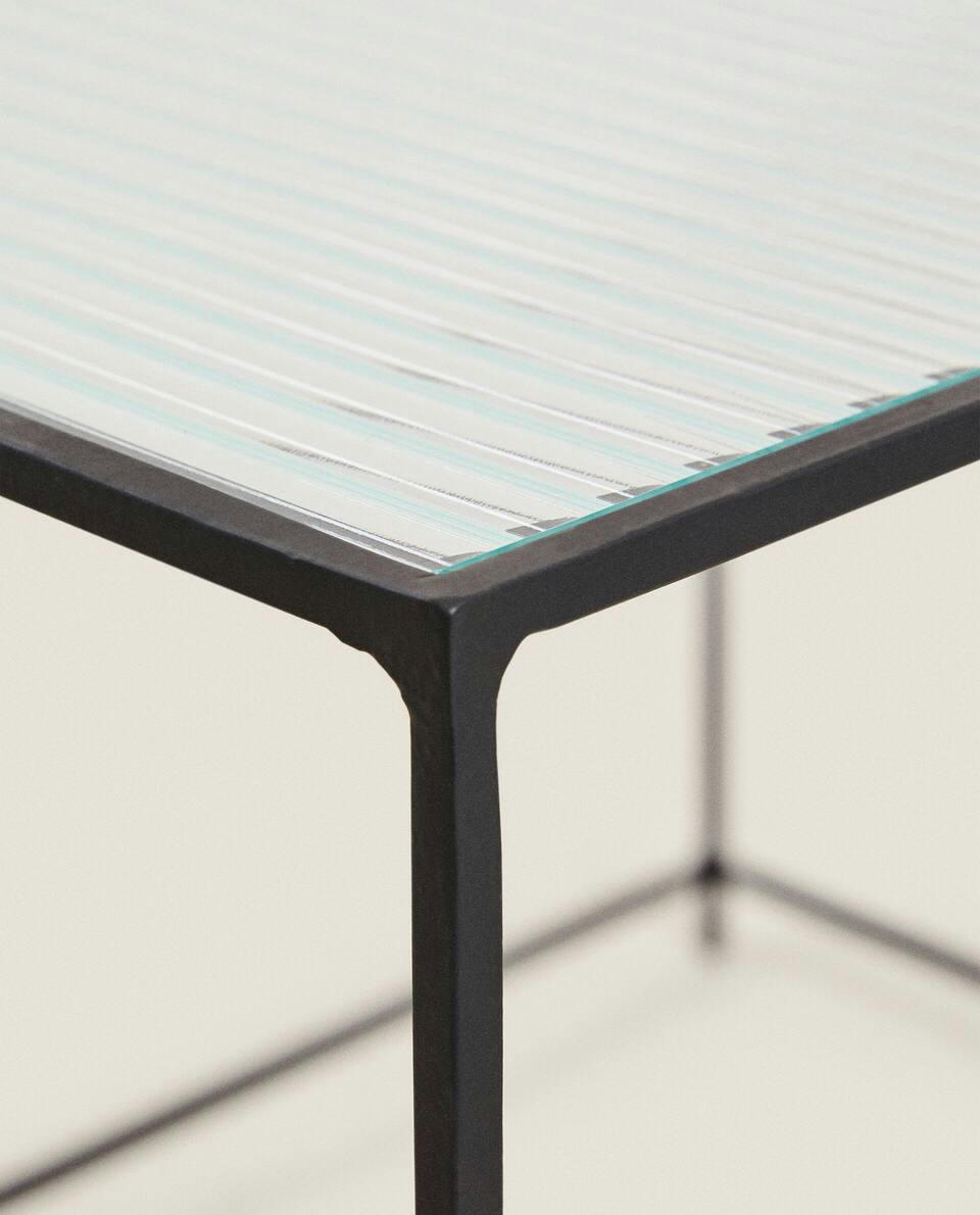 METAL AND GLASS TABLE
