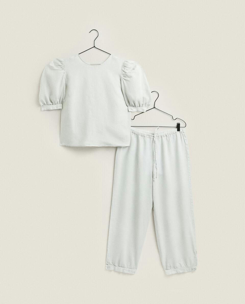 CROPPED LINEN TROUSERS