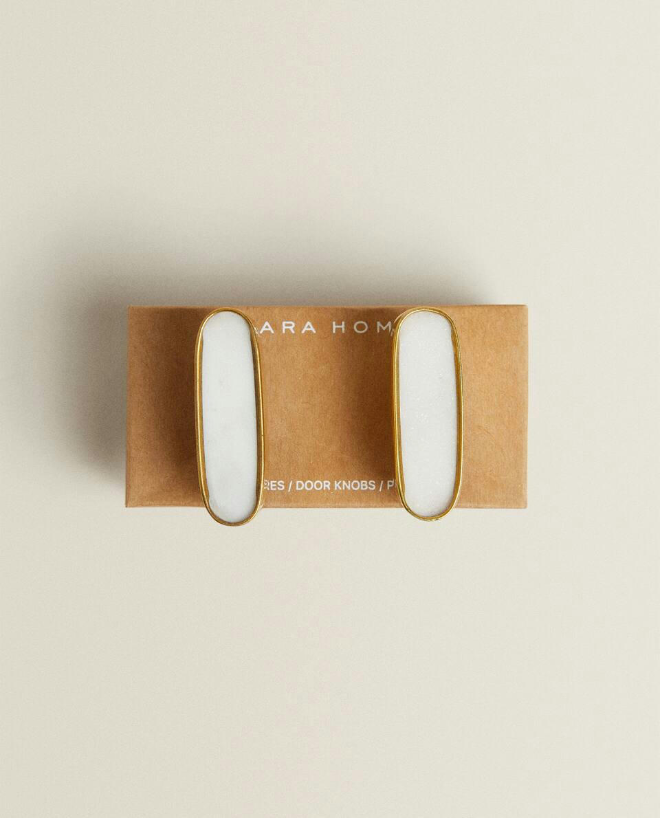 OVAL MARBLE DOOR KNOB (PACK OF 2)