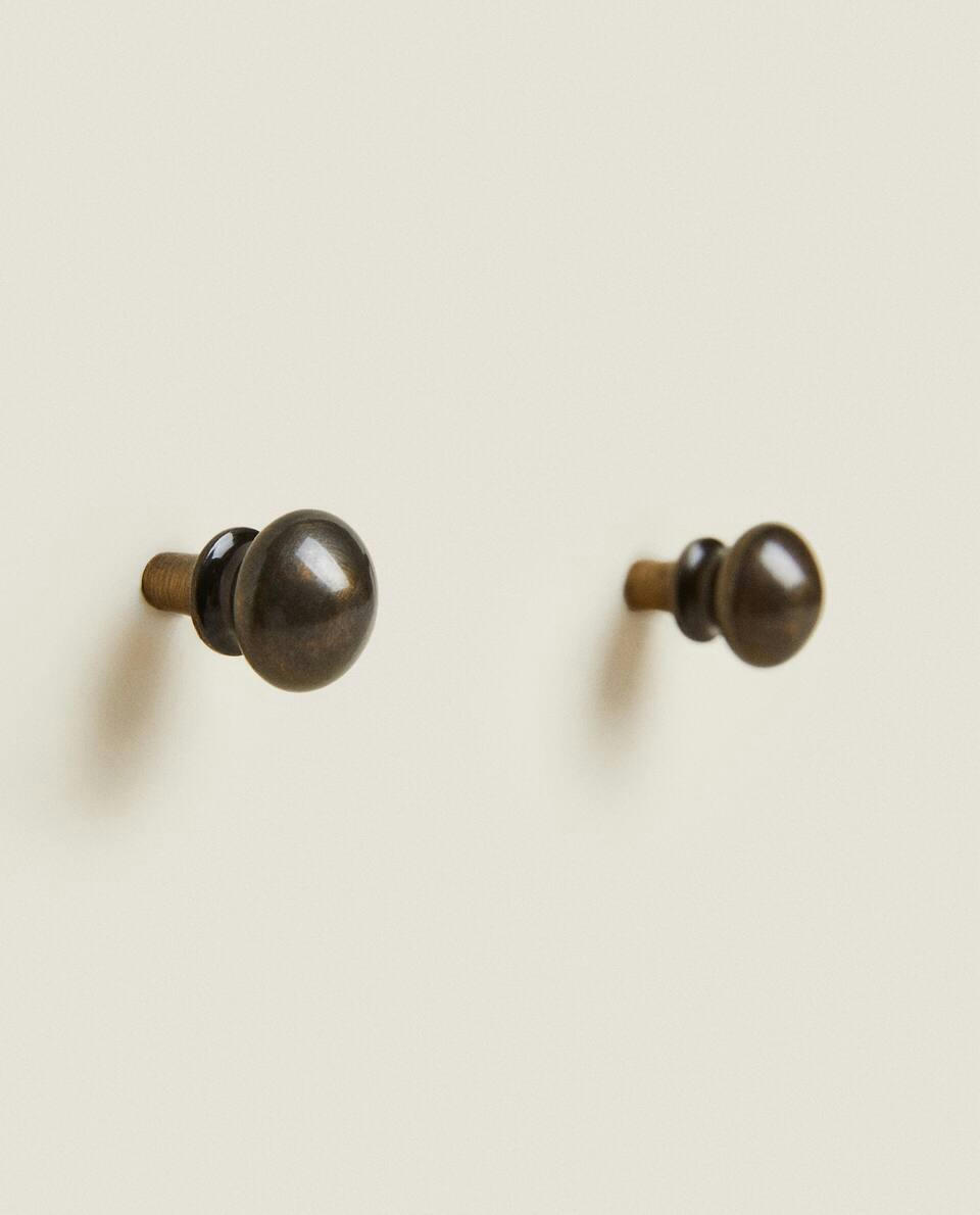 GREY BRASS DOOR KNOB (PACK OF 2)