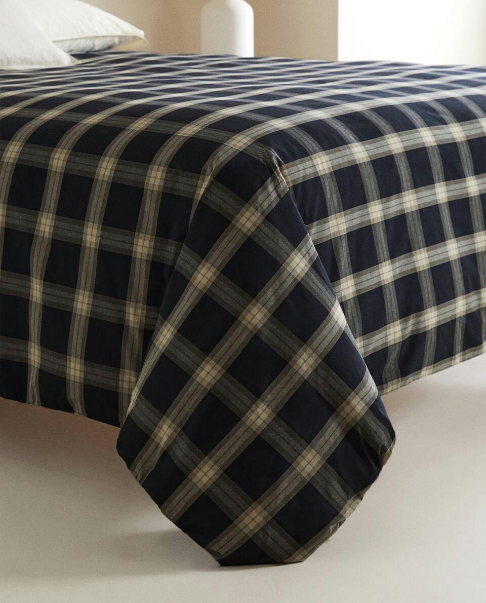 COTTON CHECK DUVET COVER