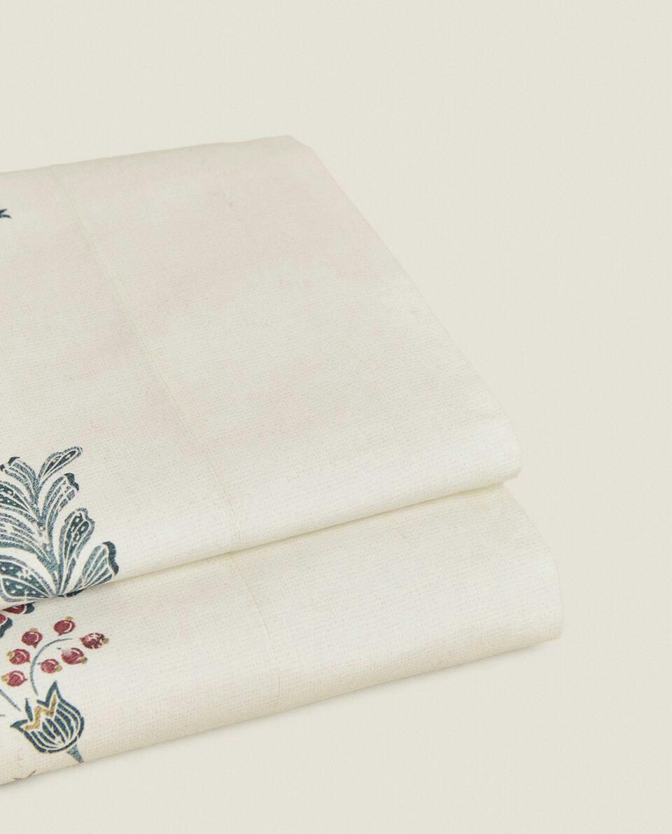 COTTON FLAT SHEET WITH CHRISTMAS BORDER