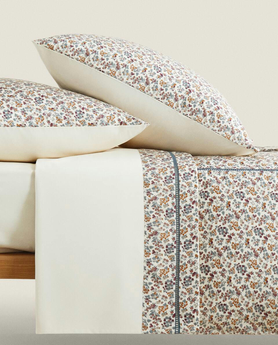 FLORAL PRINT FABRIC CHILDREN’S FLAT SHEET