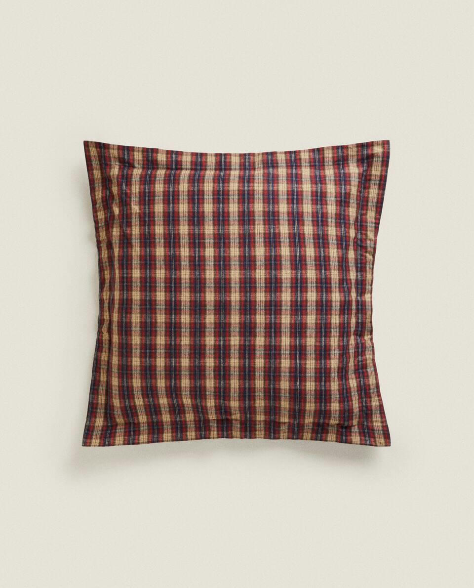 CHECK FLANNEL CHRISTMAS PILLOWCASE