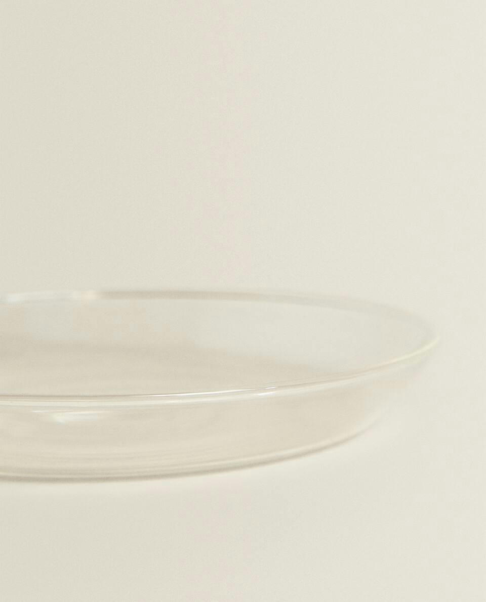BOROSILICATE GLASS SIDE PLATE WITH RIM