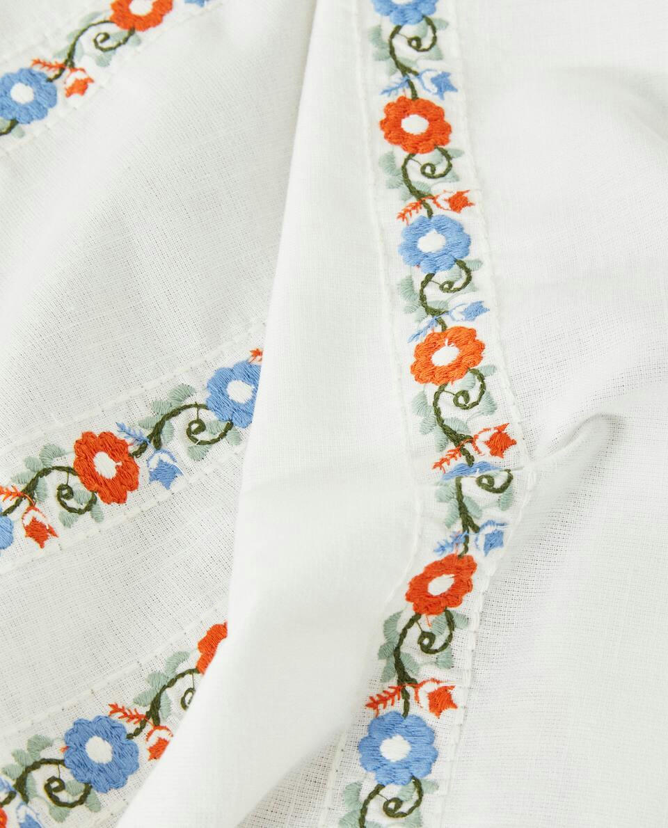 EMBROIDERED COTTON TABLE RUNNER