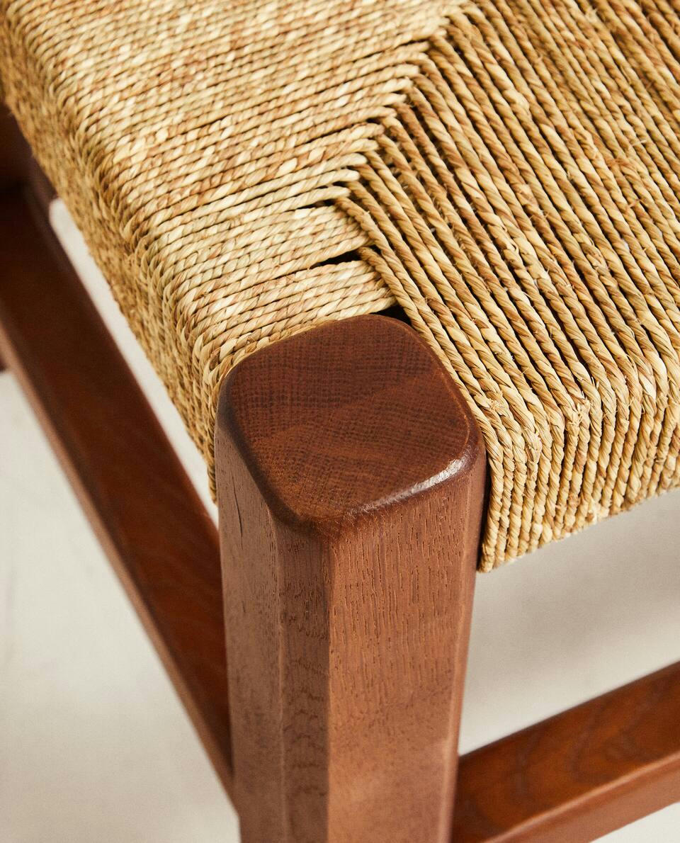 WOODEN BENCH WITH BACK