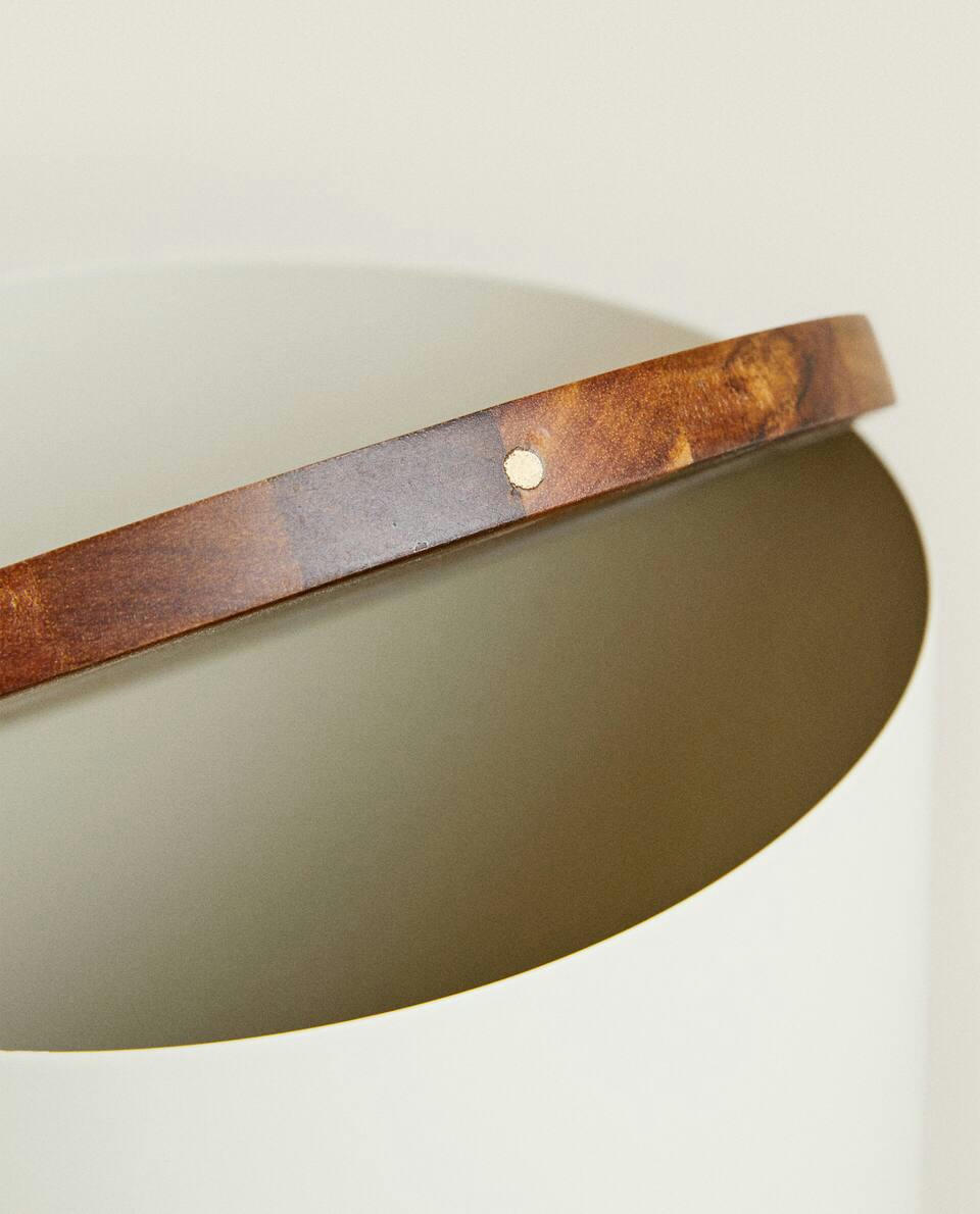 METAL BIN WITH WOOD LID