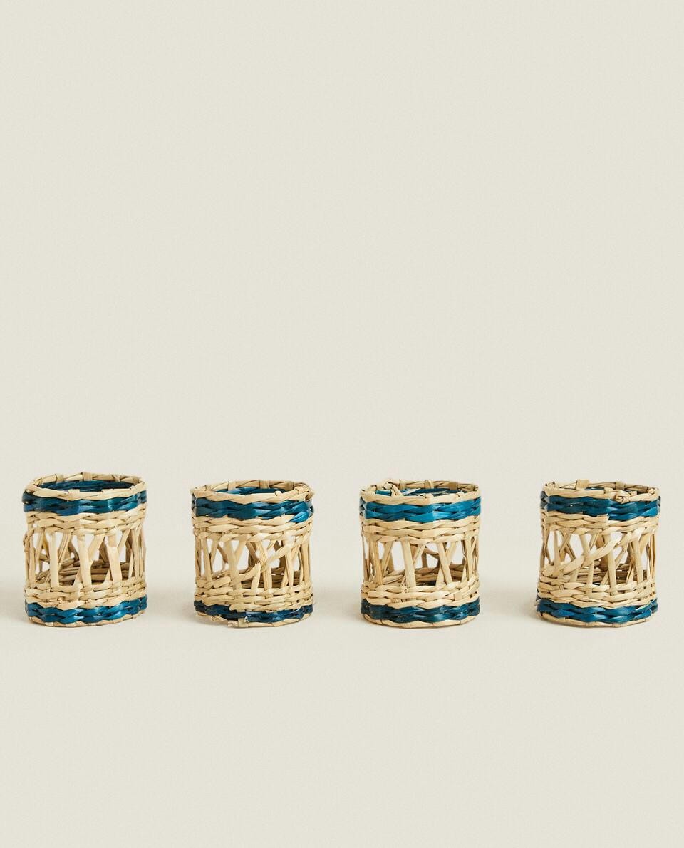 COLOURED FIBRE NAPKIN RINGS (PACK OF 4)