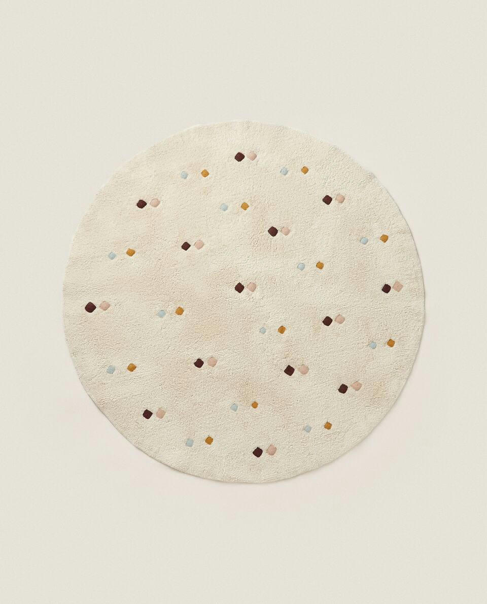 MULTICOLOURED EMBROIDERED SQUARES RUG