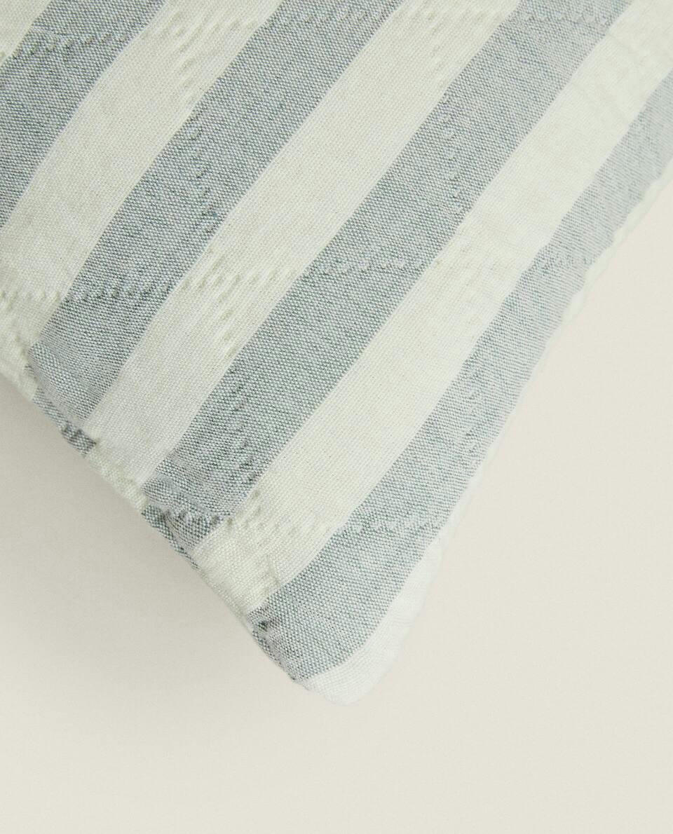 DYED THREAD STRIPED CUSHION COVER