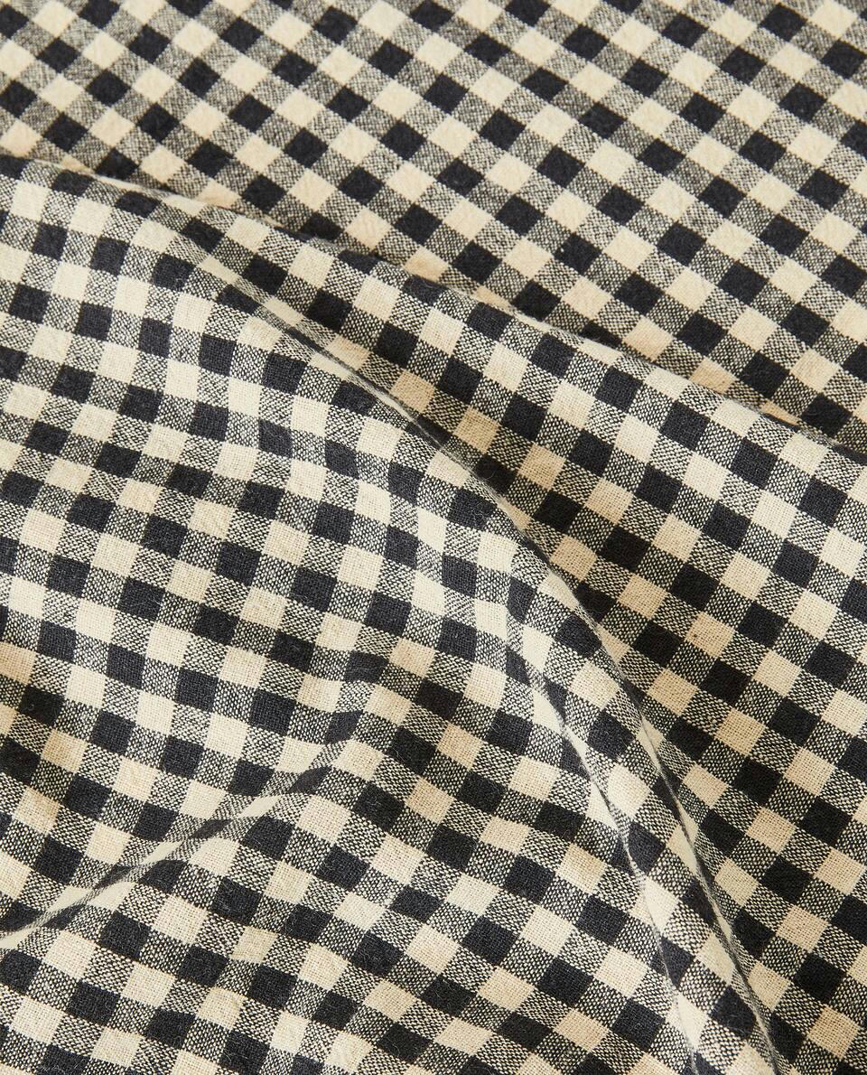 GINGHAM CHECK LINEN TABLECLOTH