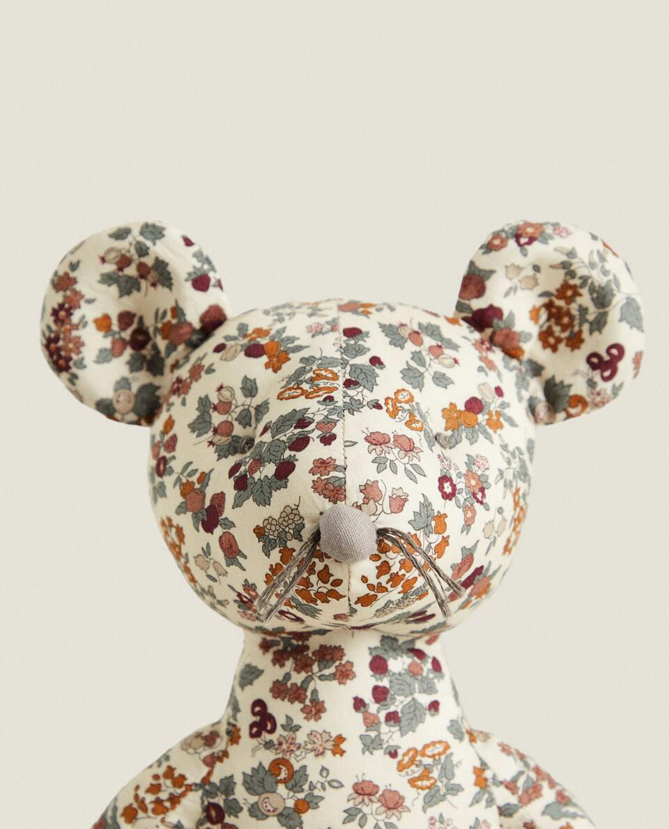 FLORAL PRINT FABRIC CHILDREN’S MOUSE SOFT TOY