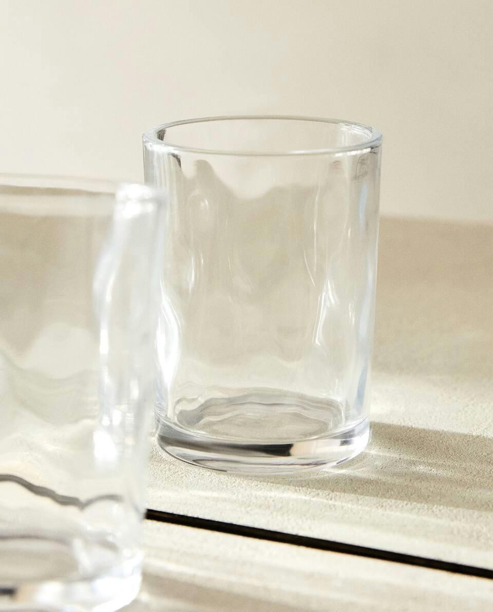 GLASS AND WOOD BATHROOM SET