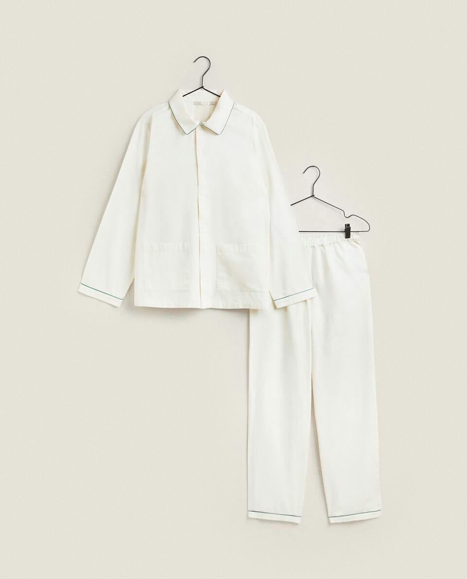 ADULT CHRISTMAS PYJAMA TOP WITH COLLAR BORDER