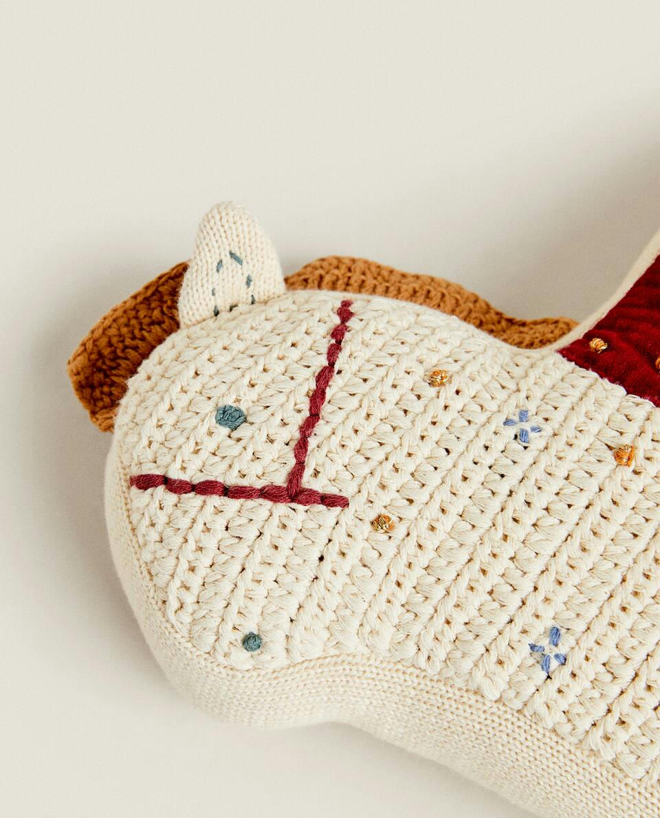 CHRISTMAS CHILDREN’S ROCKING HORSE CUSHION