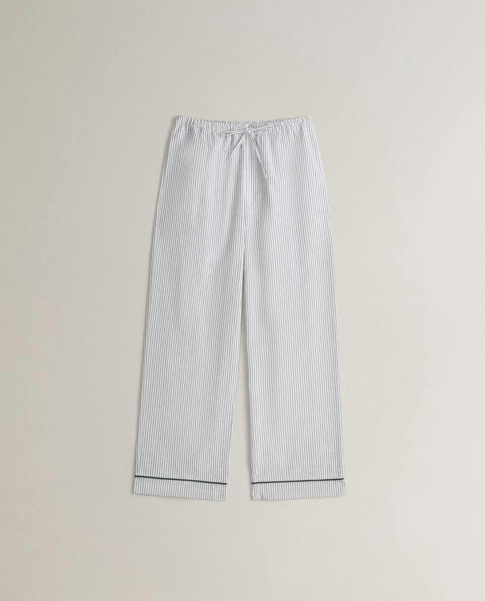 STRIPED FLANNEL PYJAMA BOTTOMS