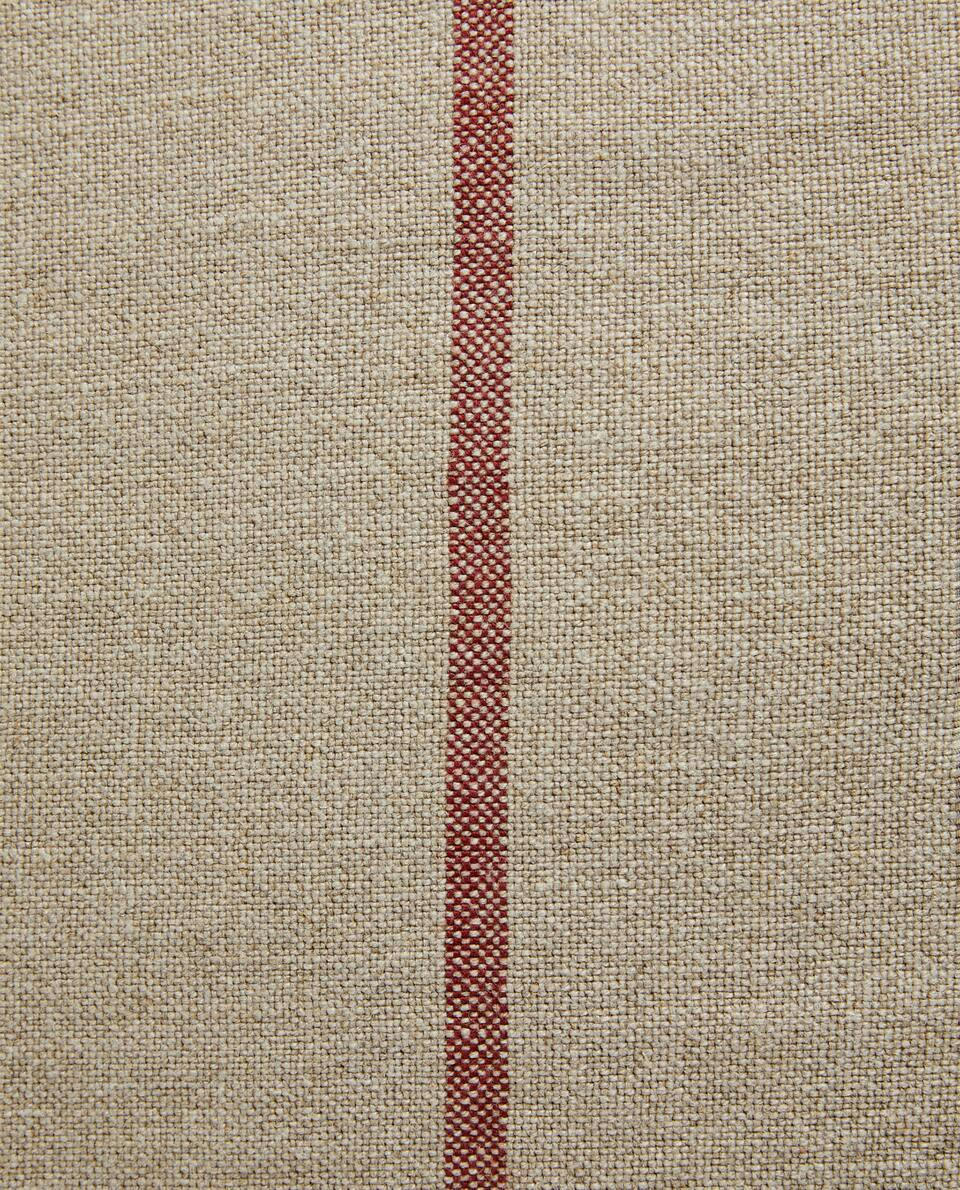 CHRISTMAS STRIPED LINEN CUSHION COVER