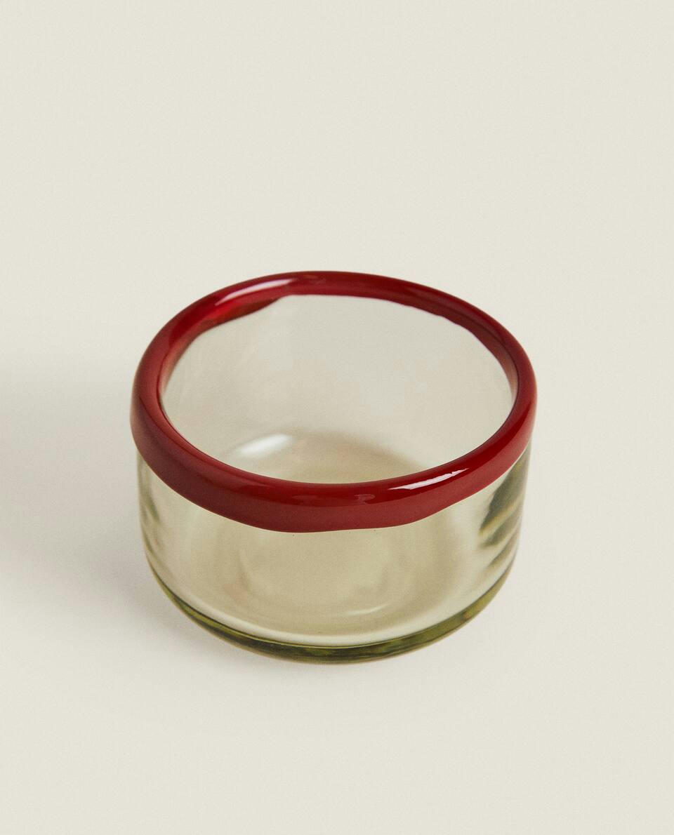 RIMMED GLASS BOWL
