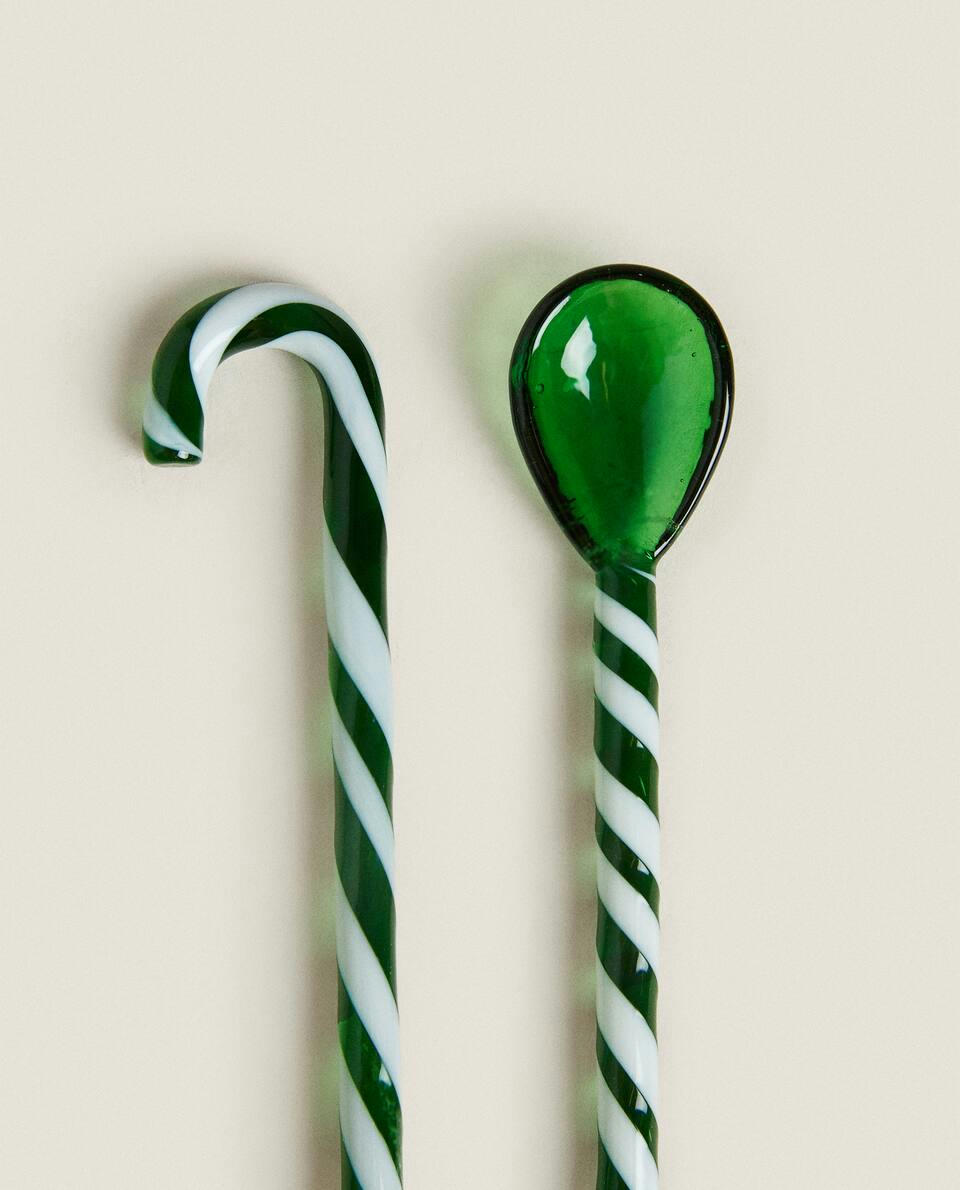 PACK OF CHRISTMAS GLASS SERVING SPOONS (PACK OF 4)