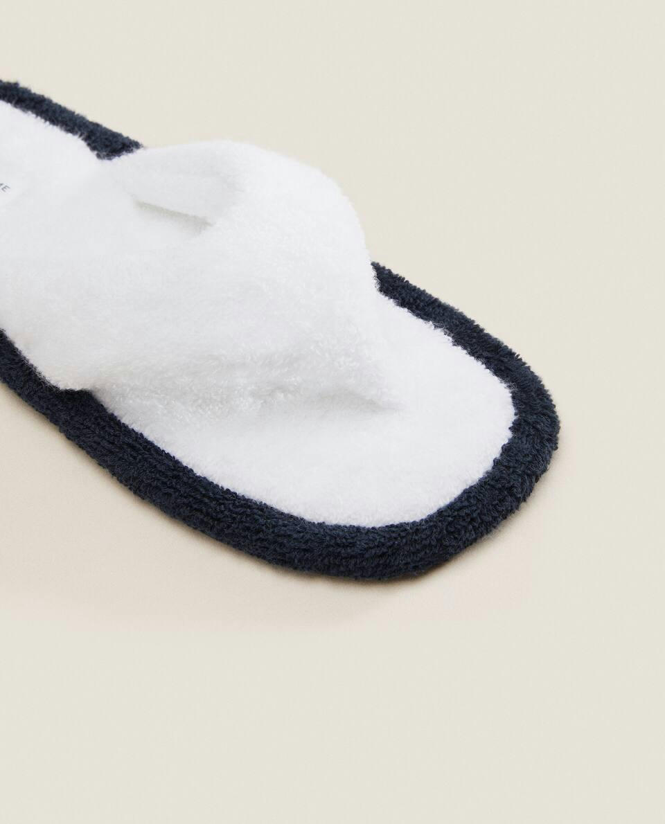 CONTRAST TOWELLING SLIPPERS
