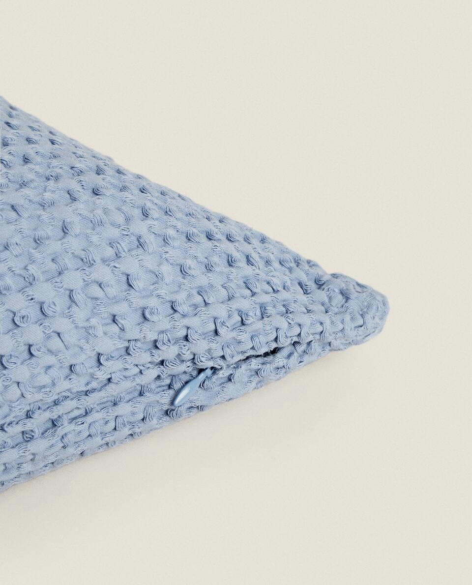 WAFFLE-KNIT CUSHION COVER