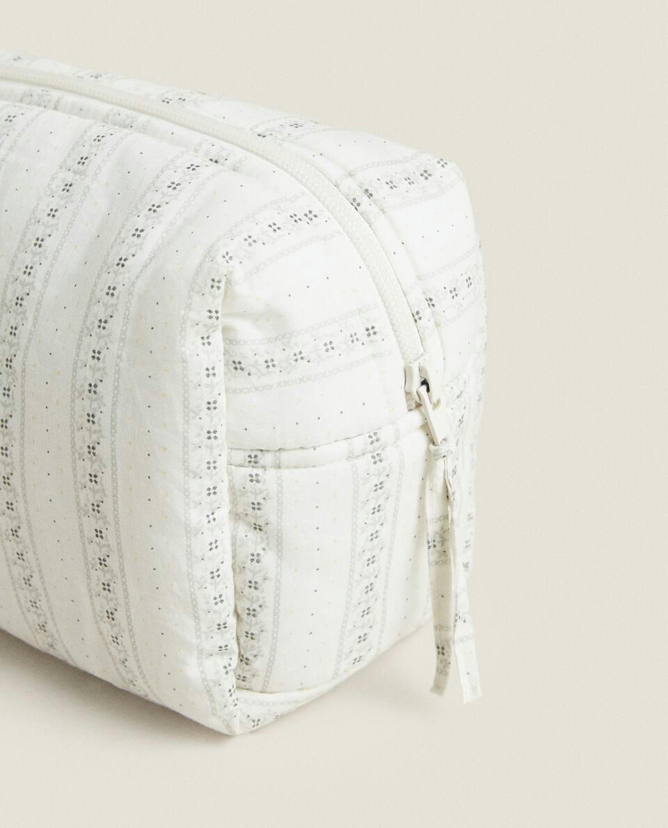 COTTON TOILETRY BAG WITH BORDER