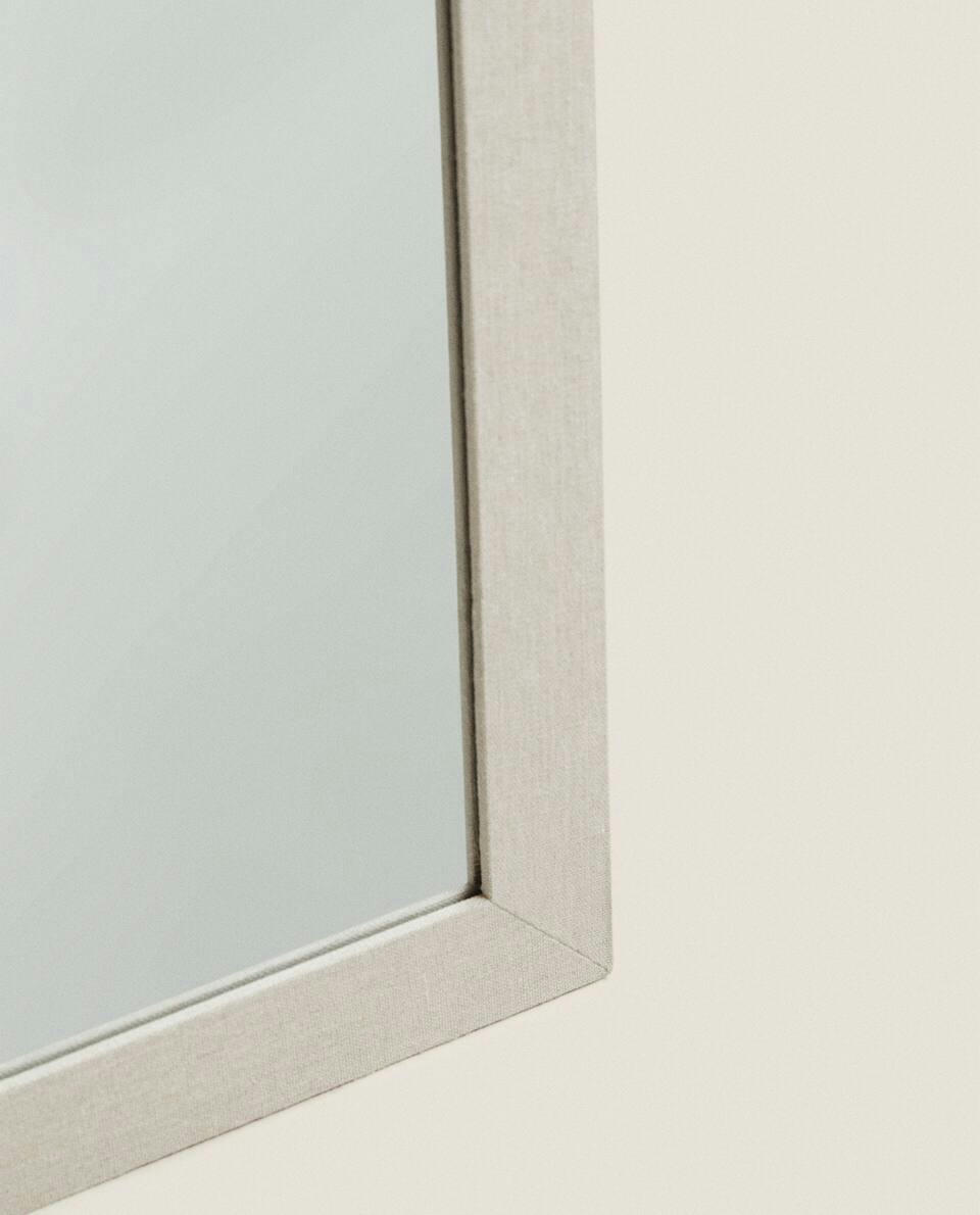 VERTICAL MIRROR WITH LINEN FRAME