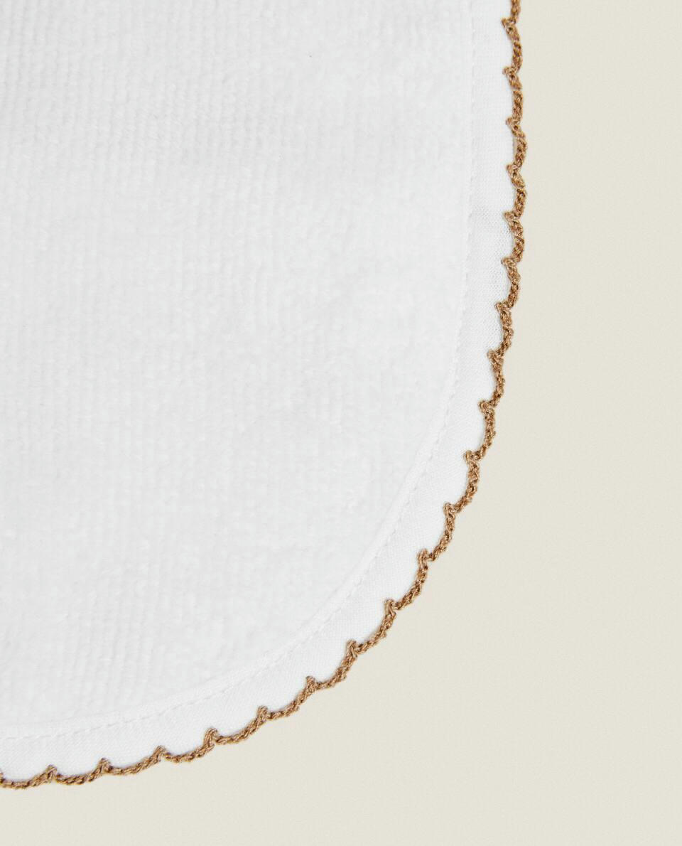 VELOUR BIB WITH TRIM DETAIL