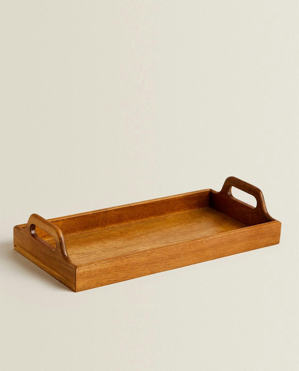 WOODEN TRAY WITH HANDLE