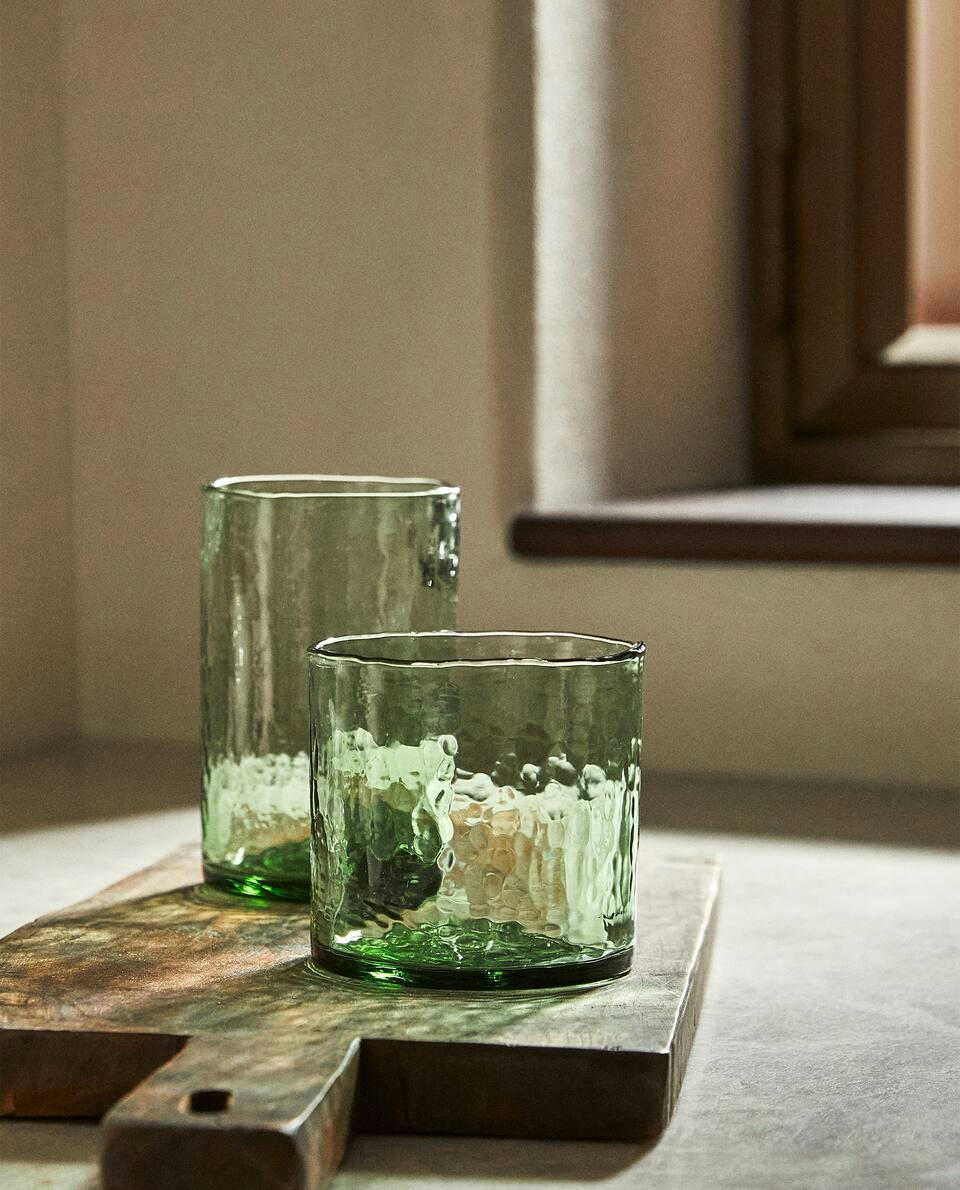 HAMMERED GLASS TUMBLER