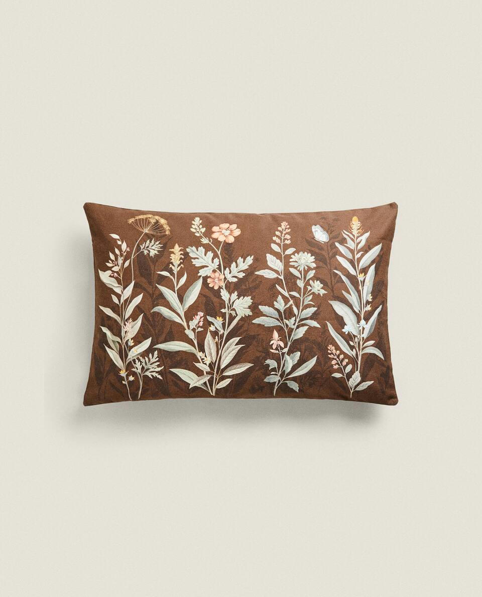 FLORAL PRINT CUSHION COVER