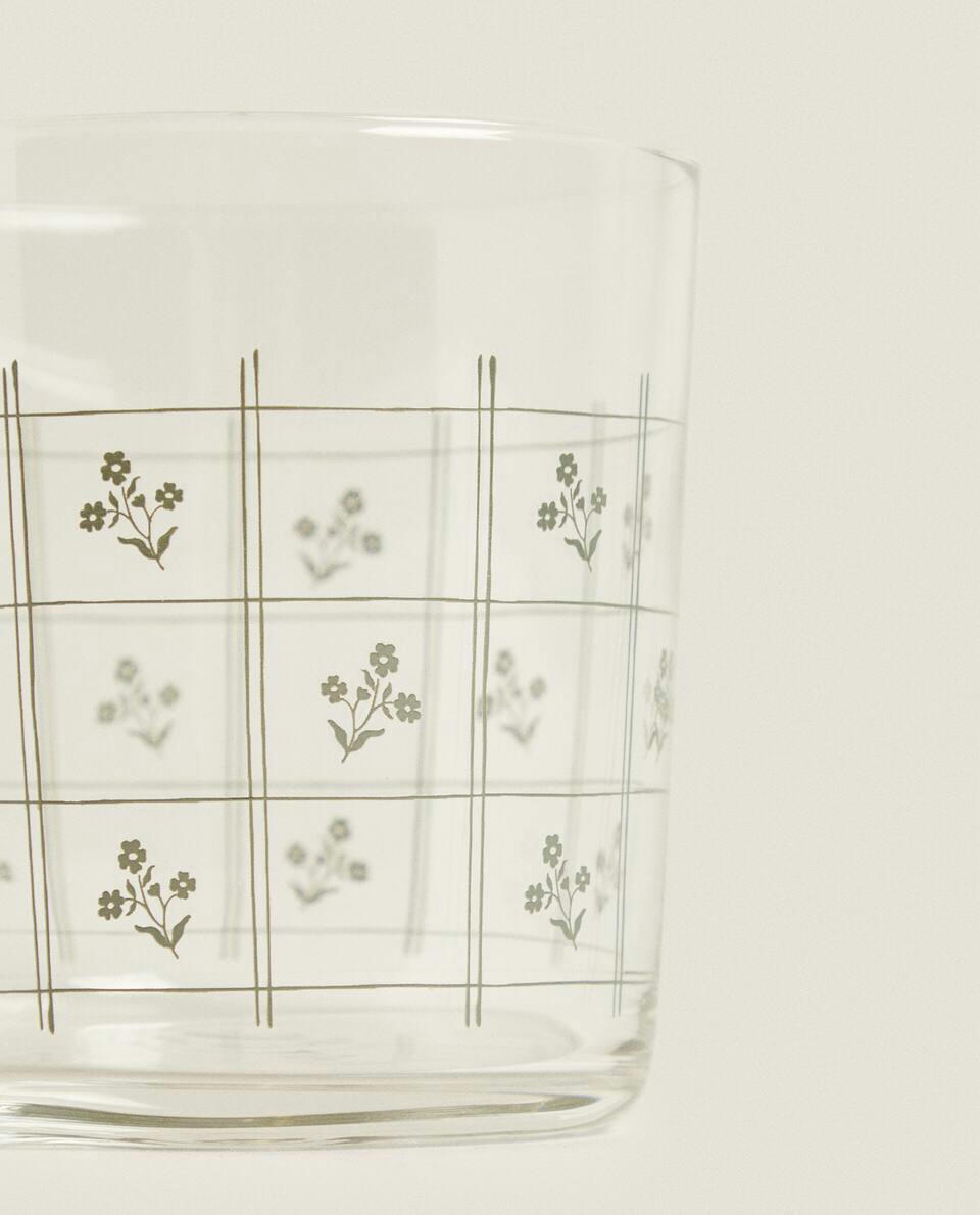 FLORAL GLASS TUMBLER