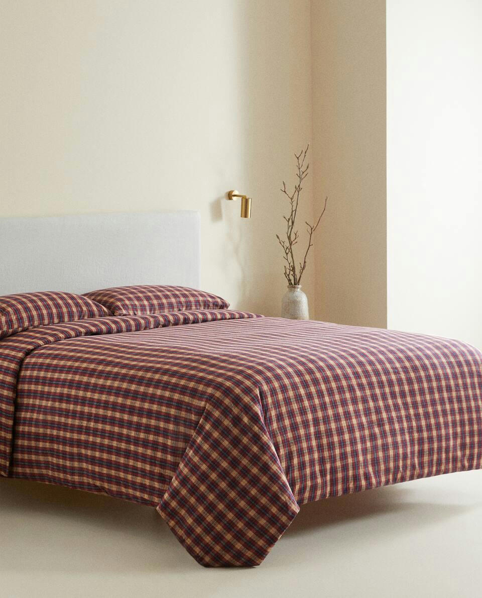 CHECK FLANNEL FITTED SHEET