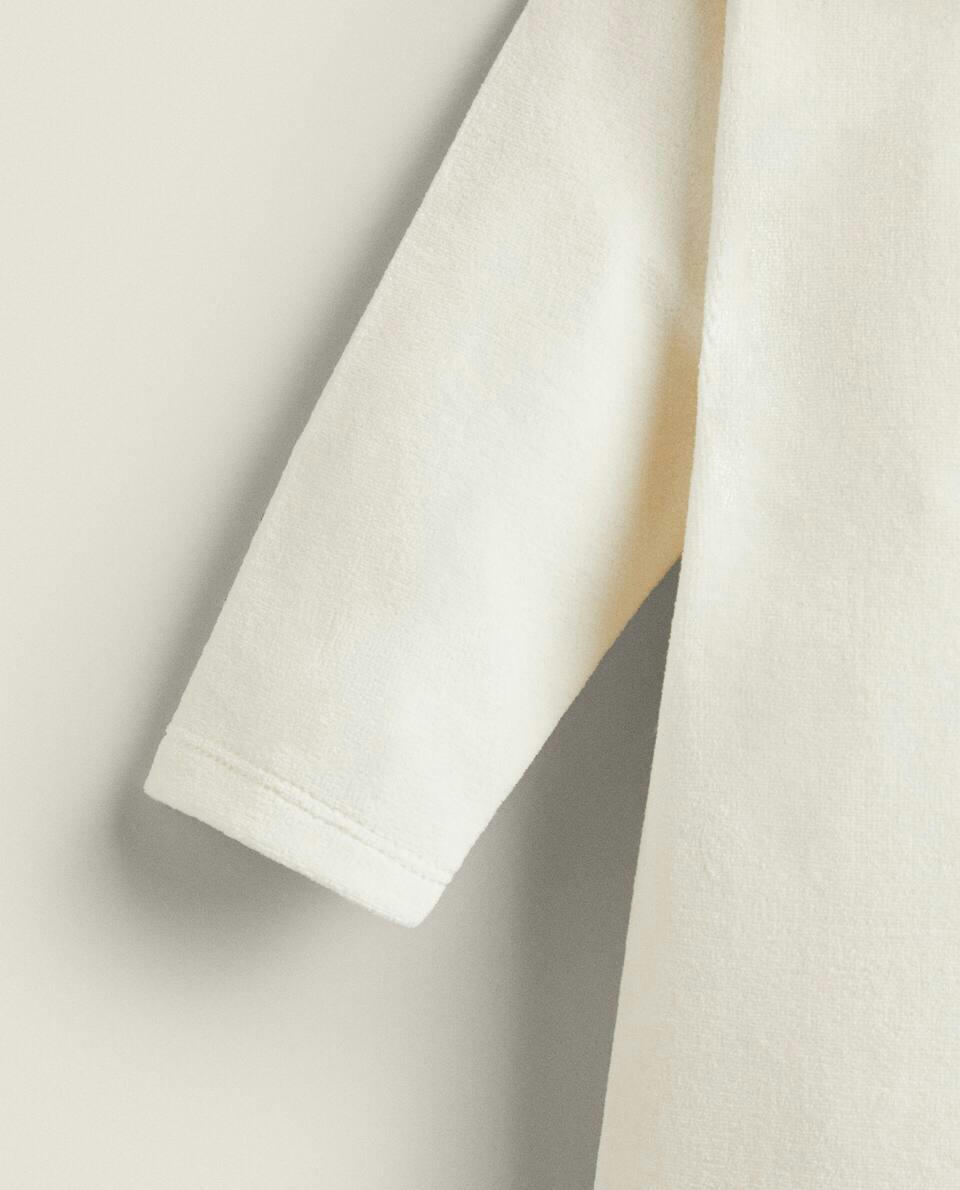 VELOUR ROMPER SUIT WITH FRILLED COLLAR