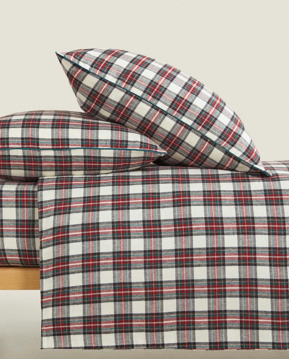 CHRISTMAS TARTAN FLANNEL FITTED SHEET