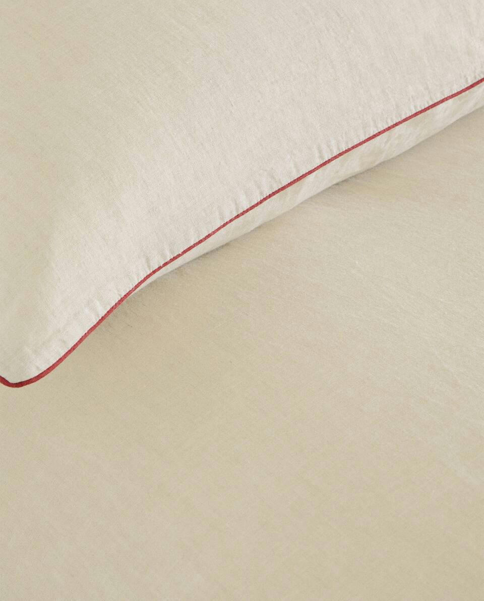 LINEN CHRISTMAS DUVET COVER WITH PIPING
