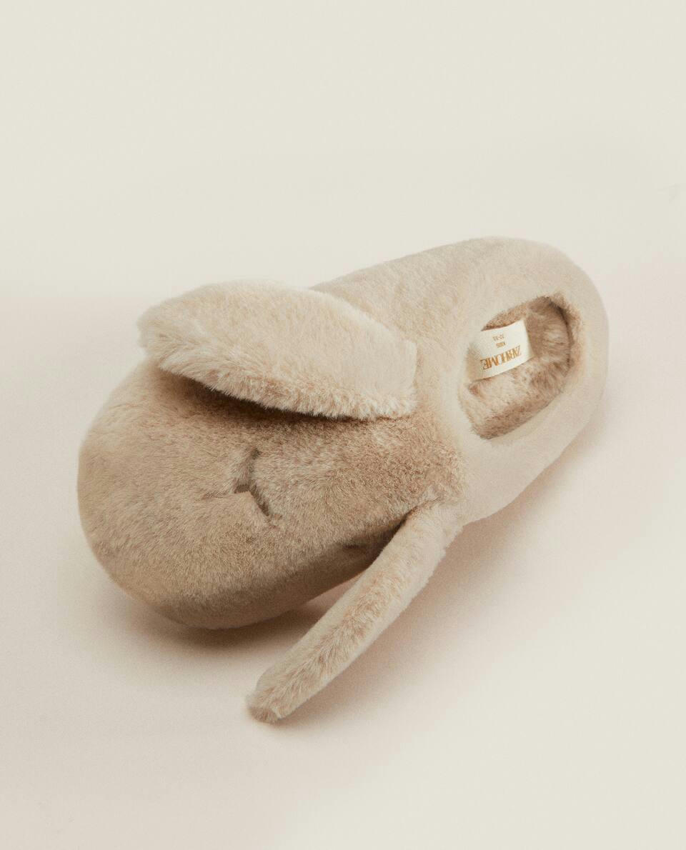 FAUX FUR BUNNY MULE SLIPPERS