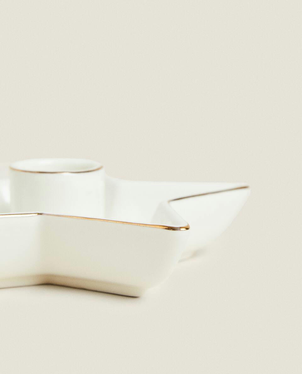 LARGE CHRISTMAS STAR CANDLESTICK WITH RIM