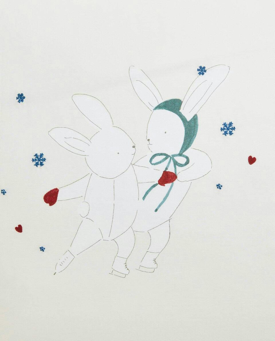 CHILDREN’S PILLOWCASE WITH CHRISTMAS BUNNY RABBITS
