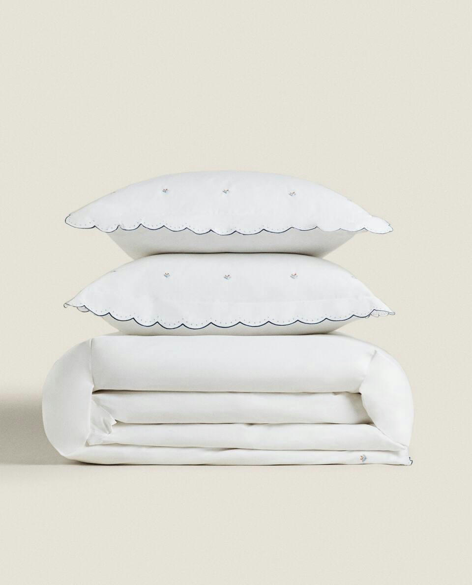 FLORAL EMBROIDERY DUVET COVER