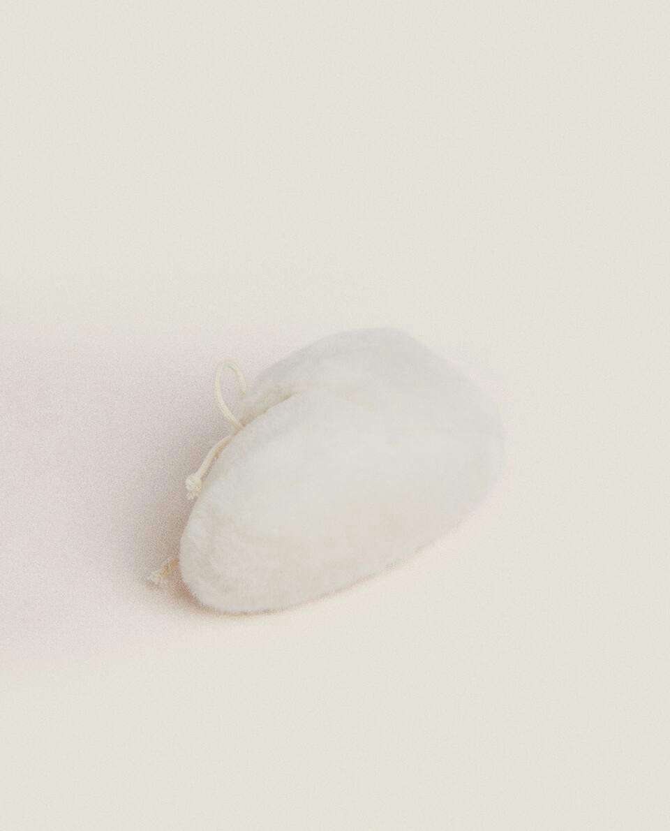 FAUX FUR BOOTIES WITH DRAWSTRING