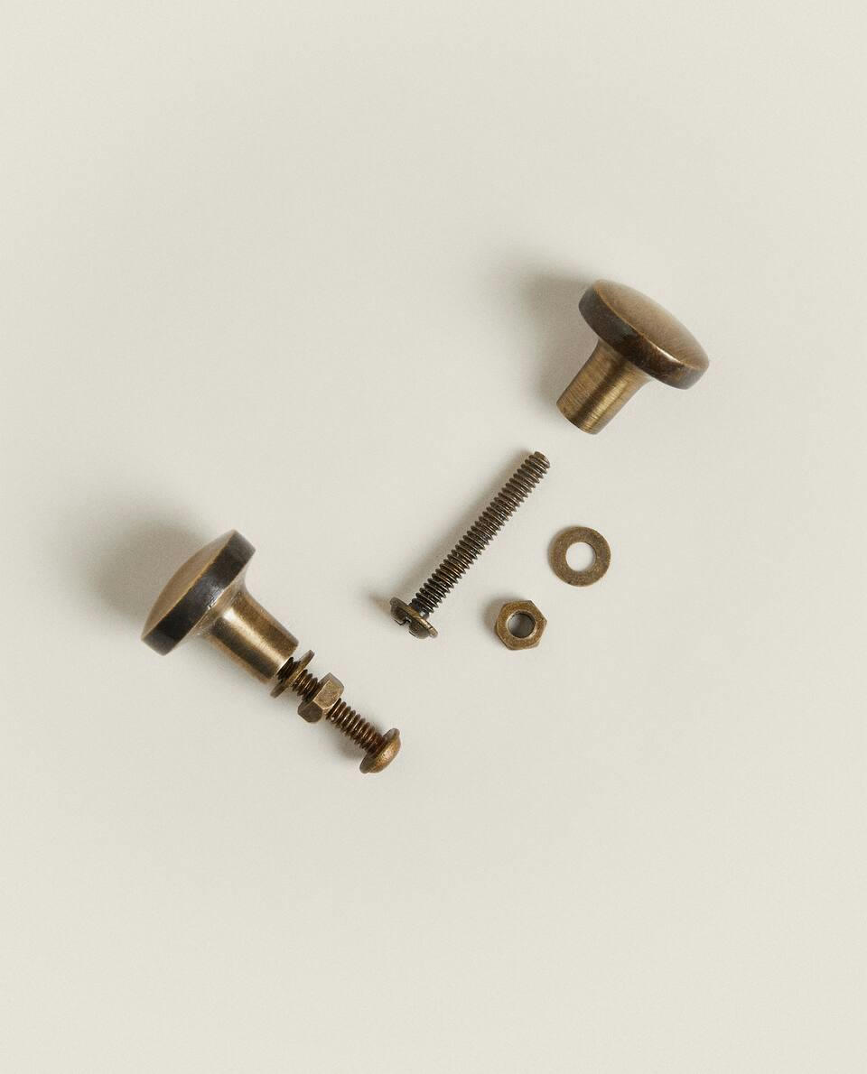 ROUND GOLD DOOR KNOB (PACK OF 2)